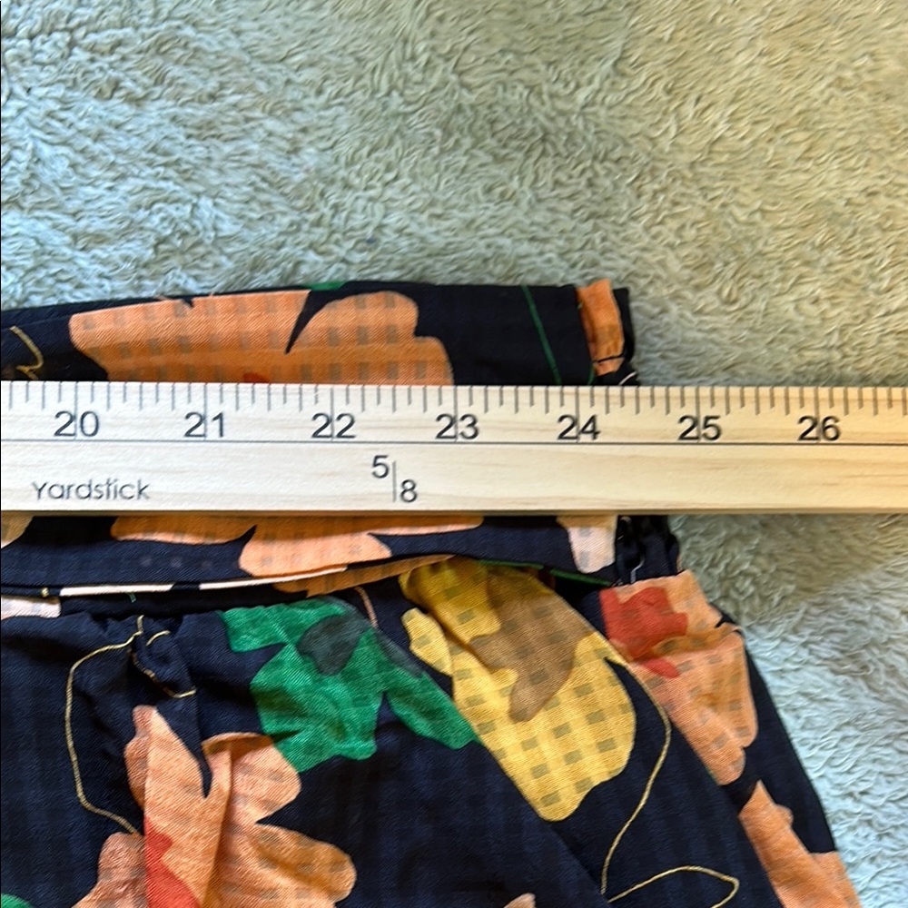 Who What Wear Orange and Green Floral Skirt with Tie Front New 3X - Picture 7 of 8